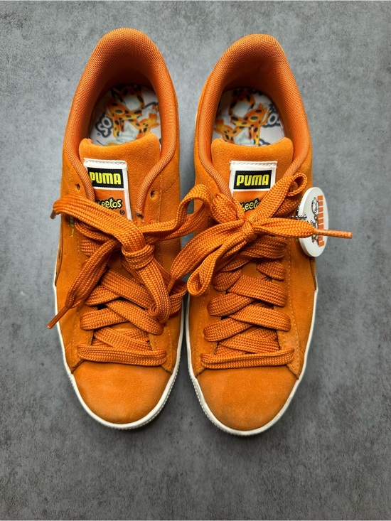 Puma Other - Puma Orange Suede Cheetah-Print Low-Top Sneakers